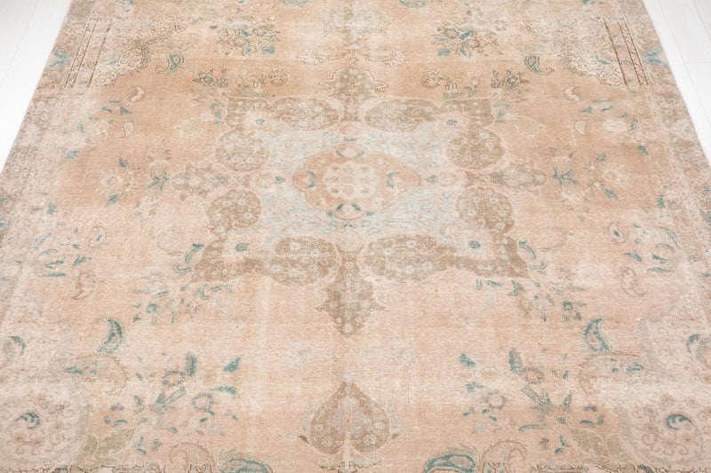 11' 2" x 8' 4" Excellent Hand-Knotted Antique Neutral Faded Large Area Rug - Yasi & Fara 