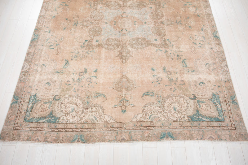 11' 2" x 8' 4" Excellent Hand-Knotted Antique Neutral Faded Large Area Rug - Yasi & Fara 