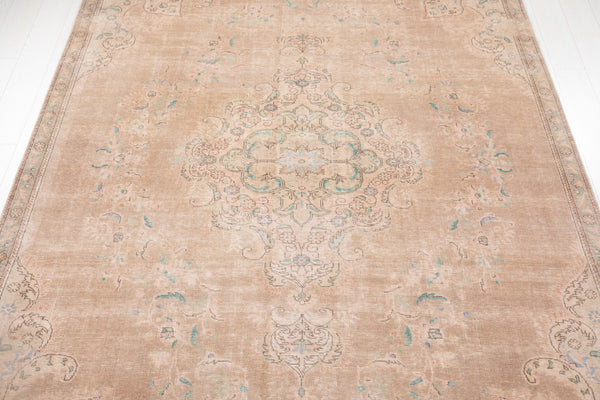 10' 6" x 7' 5" Excellent Hand-Knotted Antique Neutral Faded Large Area Rug - Yasi & Fara 