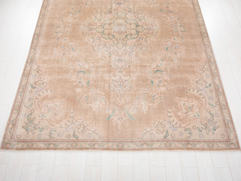 10' 6" x 7' 5" Excellent Hand-Knotted Antique Neutral Faded Large Area Rug - Yasi & Fara 