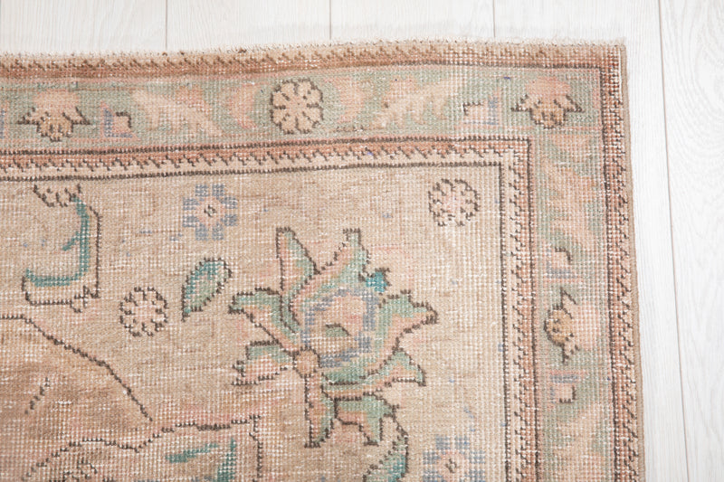 10' 6" x 7' 5" Excellent Hand-Knotted Antique Neutral Faded Large Area Rug - Yasi & Fara 