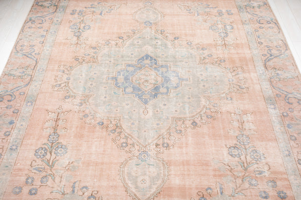 12' 2" x 9' Excellent Hand-Knotted Antique Neutral Faded Large Area Rug - Yasi & Fara 
