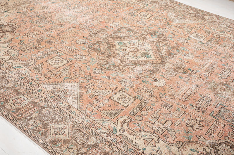 12' 5" x 9' 3" Excellent Hand-Knotted Antique Neutral Faded Large Area Rug - Yasi & Fara 