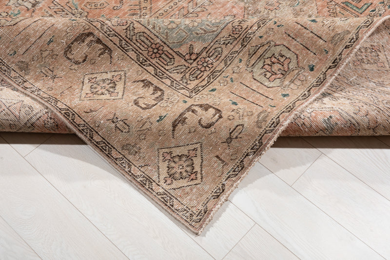 12' 5" x 9' 3" Excellent Hand-Knotted Antique Neutral Faded Large Area Rug - Yasi & Fara 
