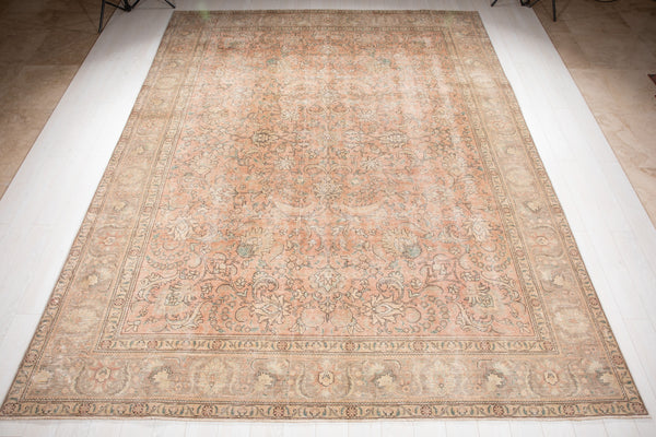 12' 6" x 9' 6" Excellent Hand-Knotted Antique Neutral Faded Large Area Rug - Yasi & Fara 