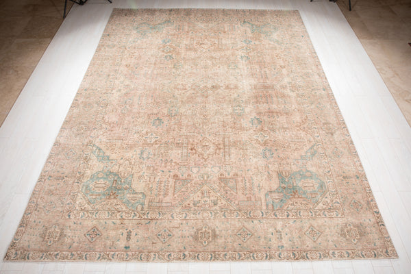 12' 2" x 9' 1" Excellent Hand-Knotted Antique Faded Large Area Rug - Yasi & Fara 