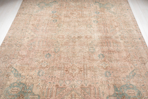 12' 2" x 9' 1" Excellent Hand-Knotted Antique Faded Large Area Rug - Yasi & Fara 