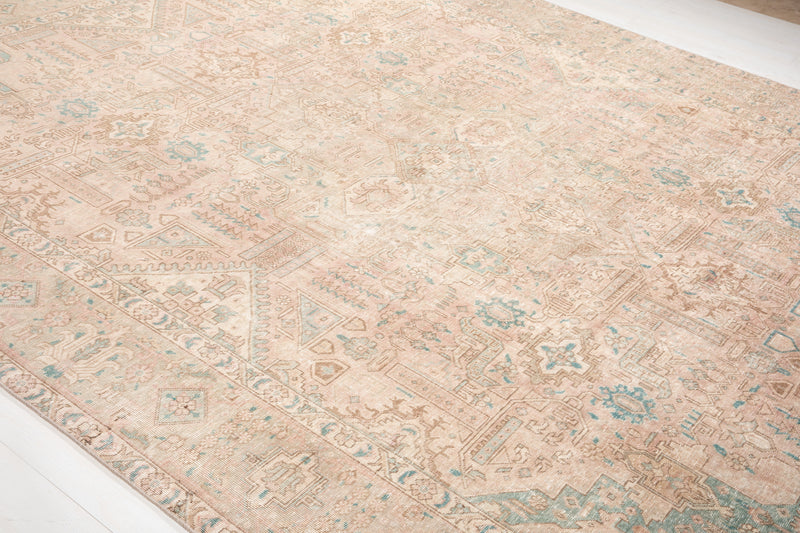 12' 2" x 9' 1" Excellent Hand-Knotted Antique Faded Large Area Rug - Yasi & Fara 