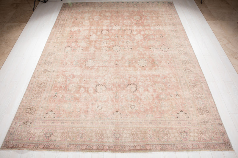 12' 5" x 9' 3" Excellent Hand-Knotted Antique Faded Large Area Rug - Yasi & Fara 