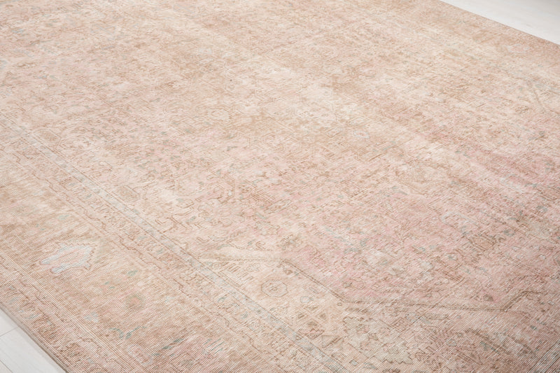 12' 7" x 9' 4" Excellent Hand-Knotted Antique Faded Neutral Large Area Rug - Yasi & Fara 