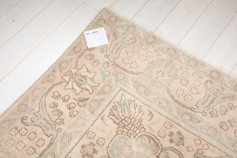 12' 7" x 9' 6" Excellent Hand-Knotted Faded Neutral Antique Large Area Rug - Yasi & Fara 