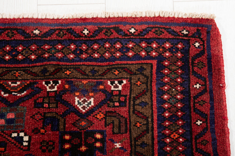 6' 6" x 3' 8" Excellent Hand-Knotted Vintage Tribal Rug