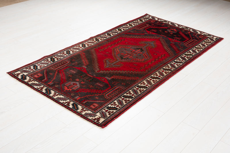 7' x 3' 7" Excellent Hand-Knotted Vintage Tribal Rug