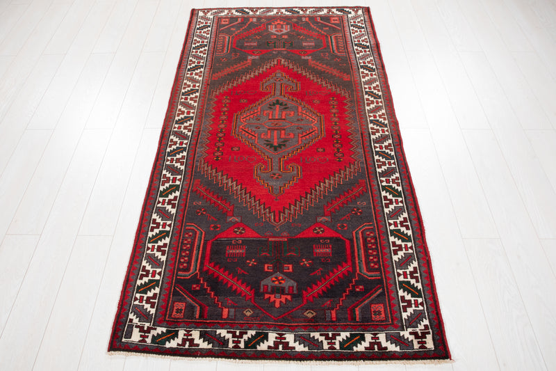 7' x 3' 7" Excellent Hand-Knotted Vintage Tribal Rug
