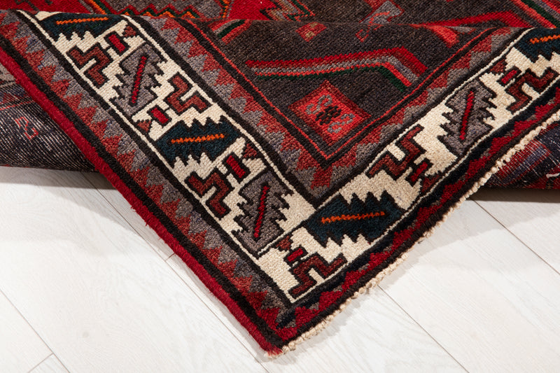 7' x 3' 7" Excellent Hand-Knotted Vintage Tribal Rug
