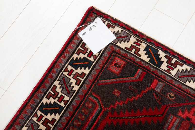 7' x 3' 7" Excellent Hand-Knotted Vintage Tribal Rug