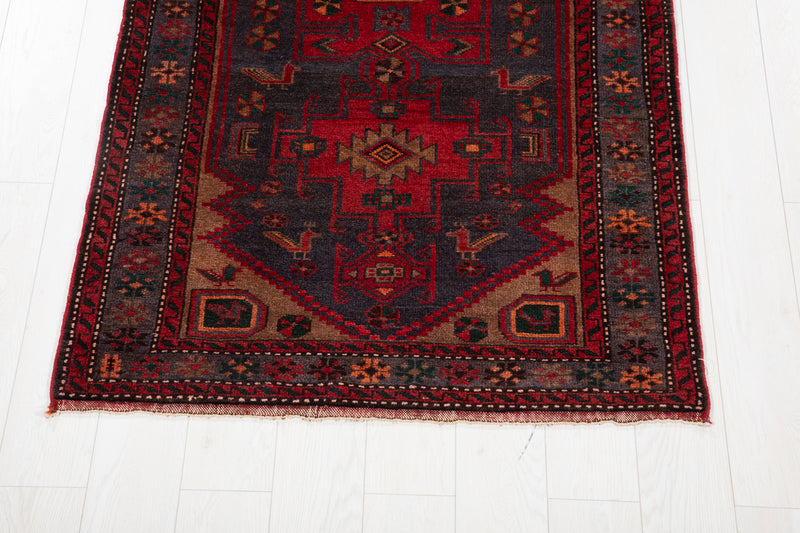 7' 3" x 3' 7" Excellent Hand-Knotted Vintage Tribal Rug