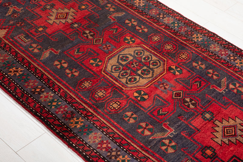 7' 3" x 3' 7" Excellent Hand-Knotted Vintage Tribal Rug
