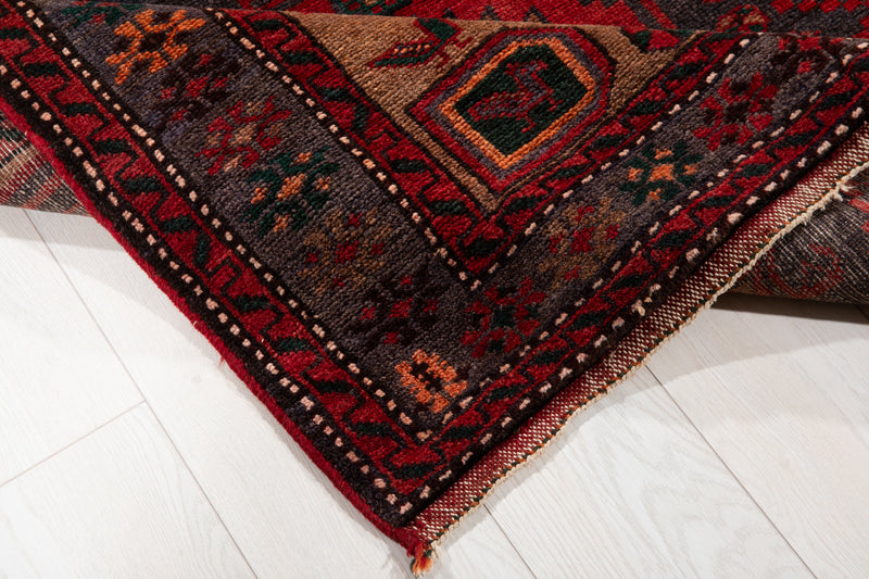 7' 3" x 3' 7" Excellent Hand-Knotted Vintage Tribal Rug