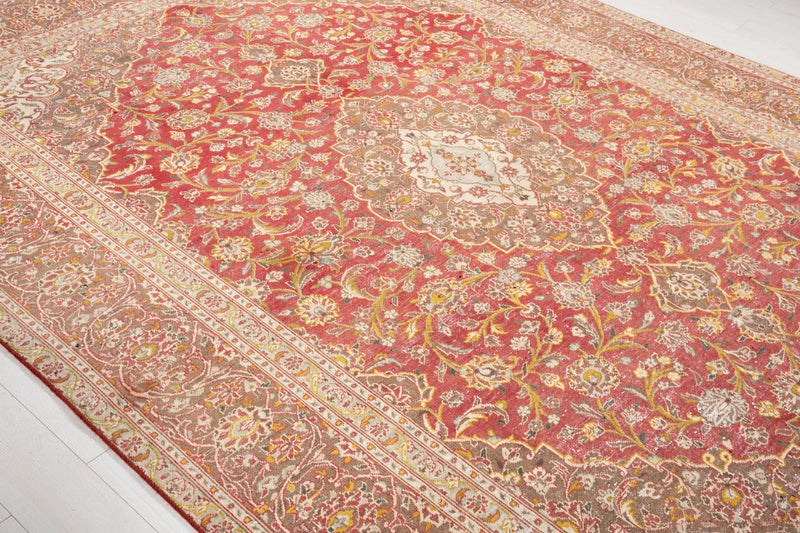10' 9" x 7' 10" Excellent Hand-Knotted Antique Faded Large Area Rug - Yasi & Fara 