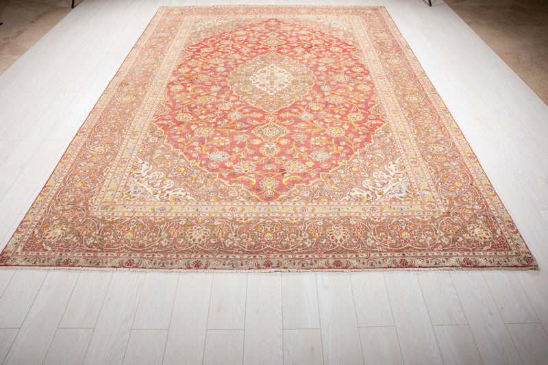 10' 9" x 7' 10" Excellent Hand-Knotted Antique Faded Large Area Rug - Yasi & Fara 