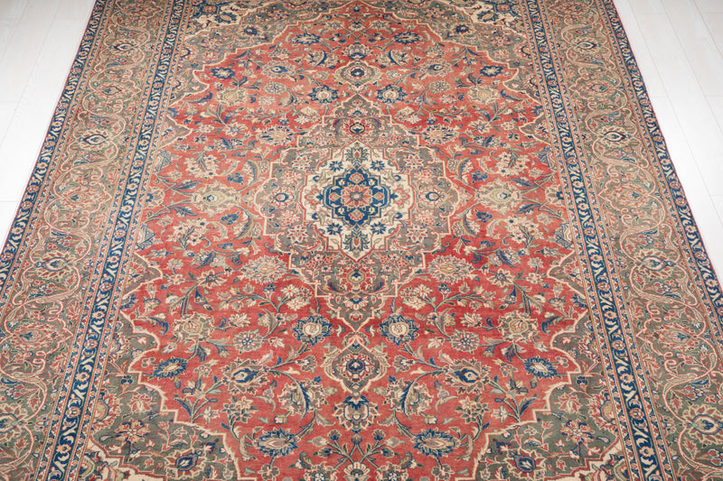 11' 6" x 7' 9" Excellent Hand-Knotted Antique Faded Large Area Rug - Yasi & Fara 
