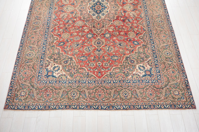 11' 6" x 7' 9" Excellent Hand-Knotted Antique Faded Large Area Rug - Yasi & Fara 