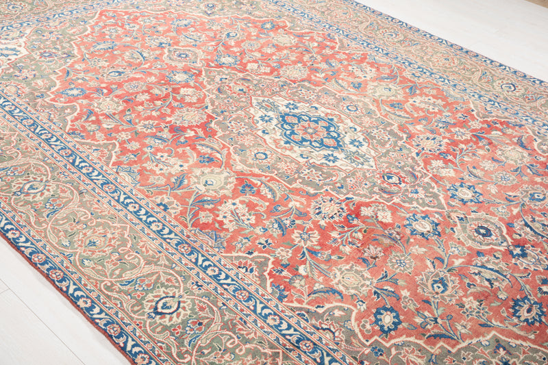11' 6" x 7' 9" Excellent Hand-Knotted Antique Faded Large Area Rug - Yasi & Fara 