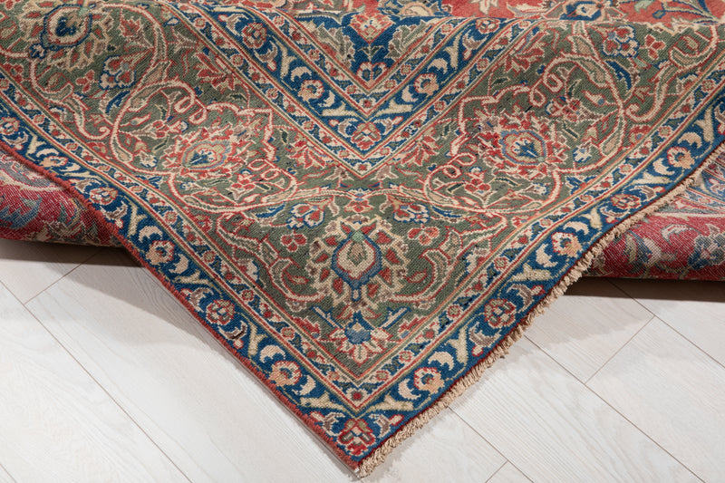 11' 6" x 7' 9" Excellent Hand-Knotted Antique Faded Large Area Rug - Yasi & Fara 
