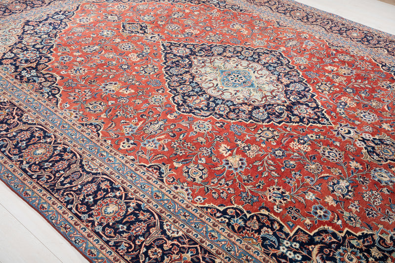 12' 11" x 9' 6" Excellent Hand-Knotted Vintage Large Area Rug - Yasi & Fara 