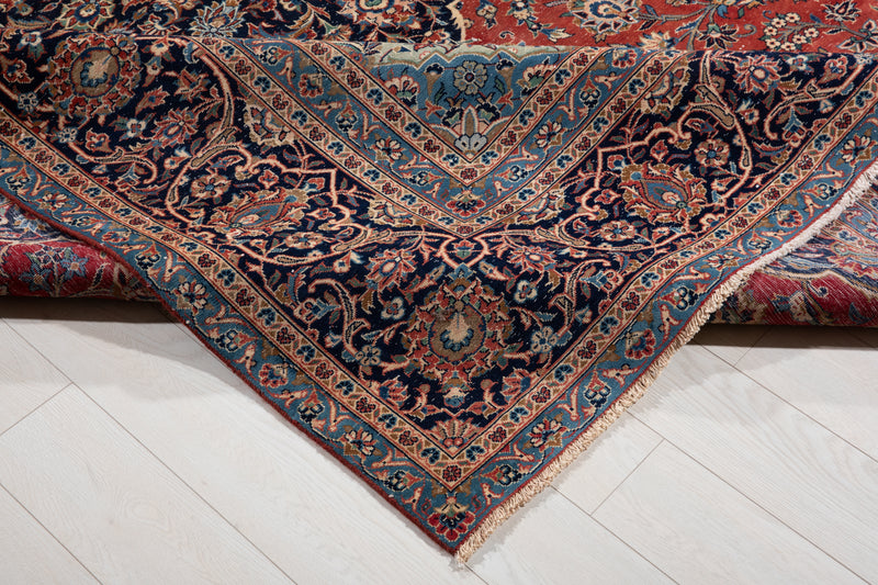 12' 11" x 9' 6" Excellent Hand-Knotted Vintage Large Area Rug - Yasi & Fara 