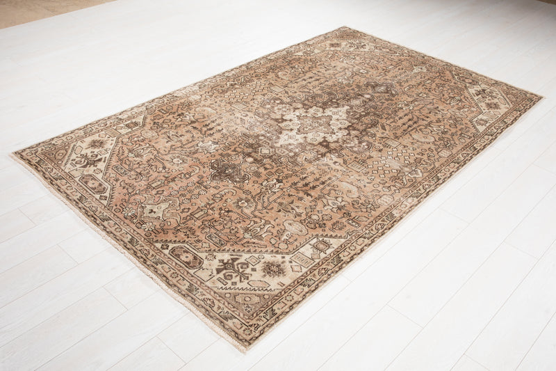 7' 10" x 4' 9" Excellent Hand-Knotted Antique Neutral Area Rug - Yasi & Fara 