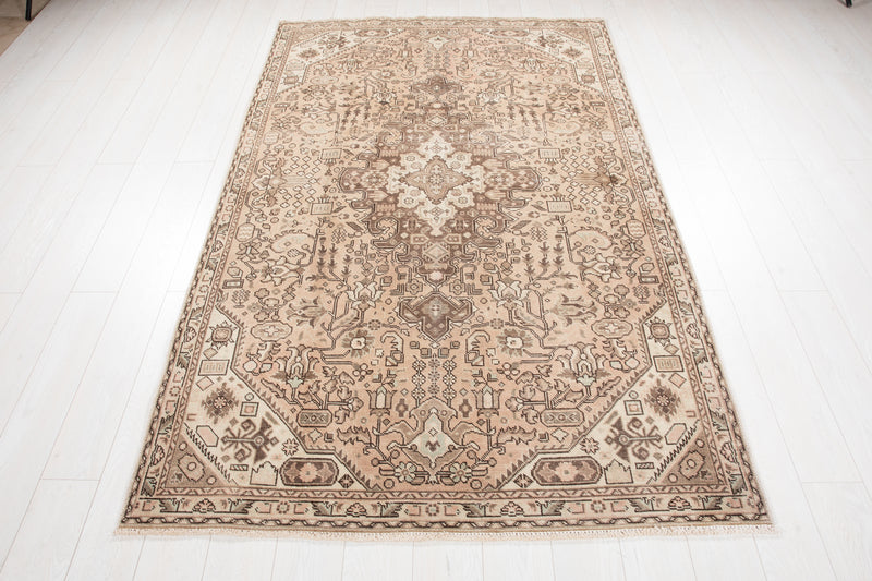 7' 10" x 4' 9" Excellent Hand-Knotted Antique Neutral Area Rug - Yasi & Fara 