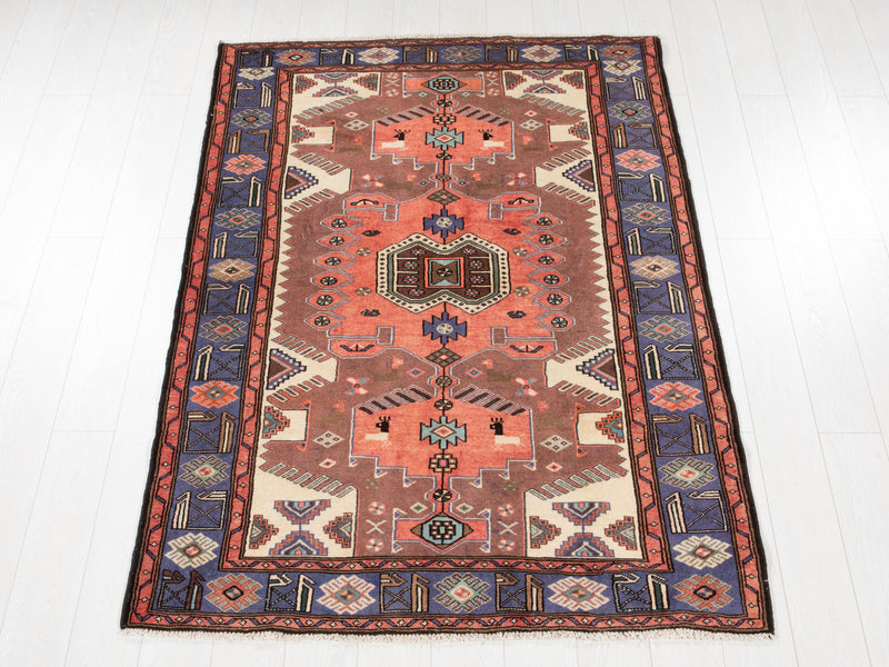 6' 6" x 4' 4" Excellent Hand-Knotted Collectible Vintage Tribal Rug