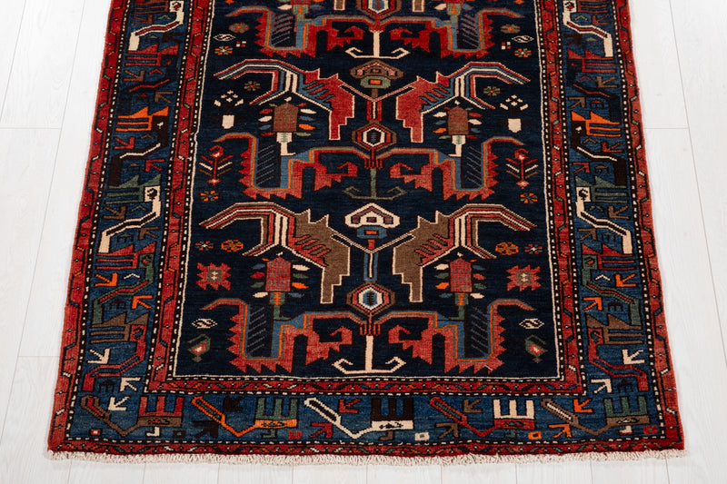 6' 7" x 4' 2" Excellent Hand-Knotted Collectible Vintage Tribal Rug