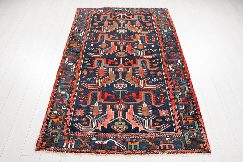 6' 7" x 4' 2" Excellent Hand-Knotted Collectible Vintage Tribal Rug