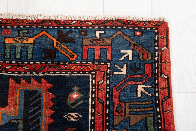 6' 7" x 4' 2" Excellent Hand-Knotted Collectible Vintage Tribal Rug