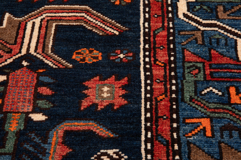 6' 7" x 4' 2" Excellent Hand-Knotted Collectible Vintage Tribal Rug