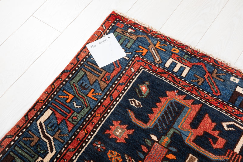 6' 7" x 4' 2" Excellent Hand-Knotted Collectible Vintage Tribal Rug