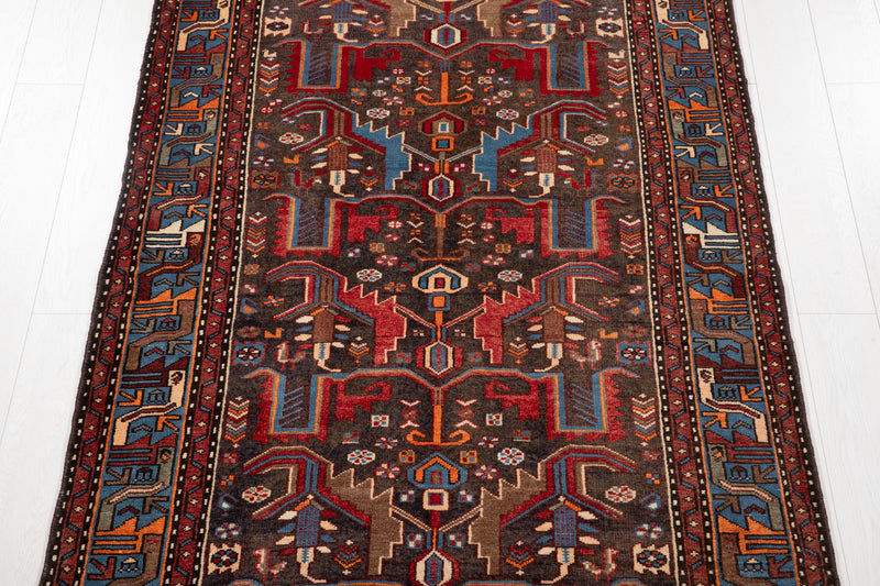 7' x 4' 4" Excellent Hand-Knotted Collectible Vintage Tribal Rug