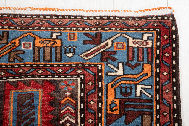 7' x 4' 4" Excellent Hand-Knotted Collectible Vintage Tribal Rug
