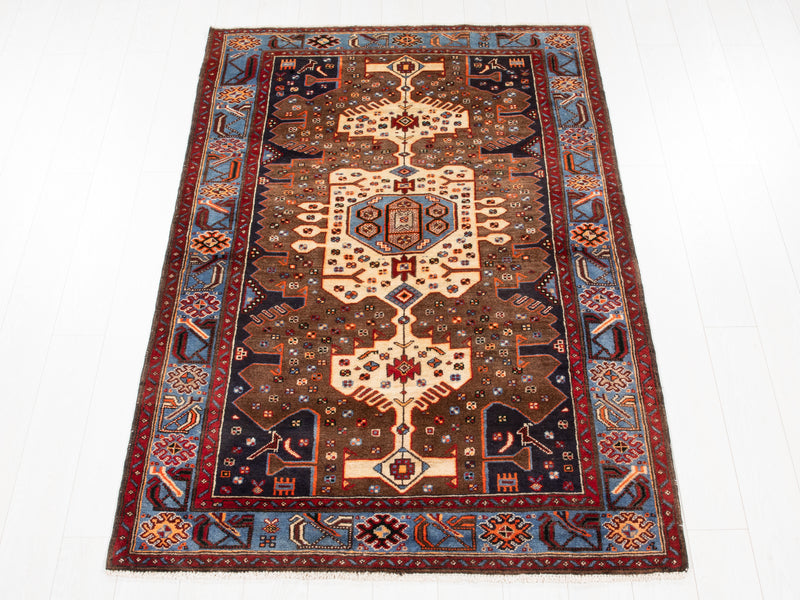 6' 7" x 4' 4" Excellent Hand-Knotted Vintage Soft Tribal Rug