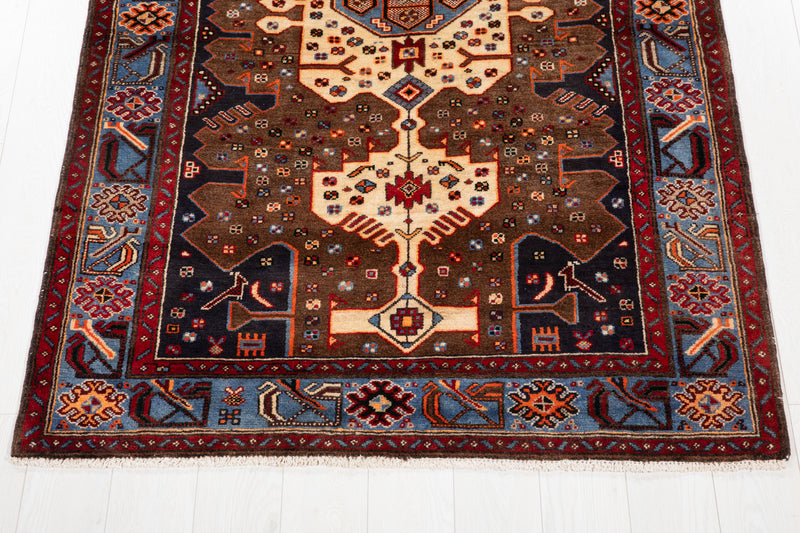 6' 7" x 4' 4" Excellent Hand-Knotted Vintage Soft Tribal Rug