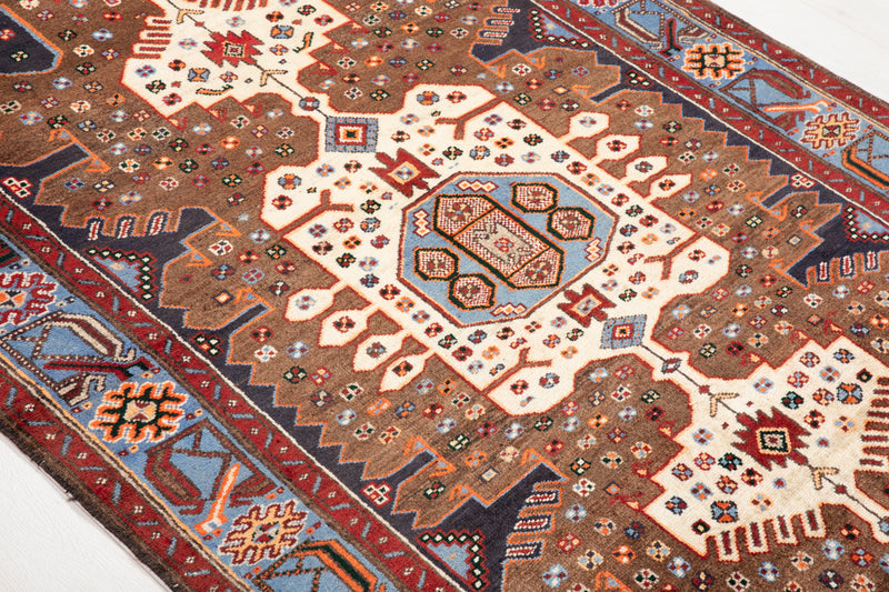 6' 7" x 4' 4" Excellent Hand-Knotted Vintage Soft Tribal Rug