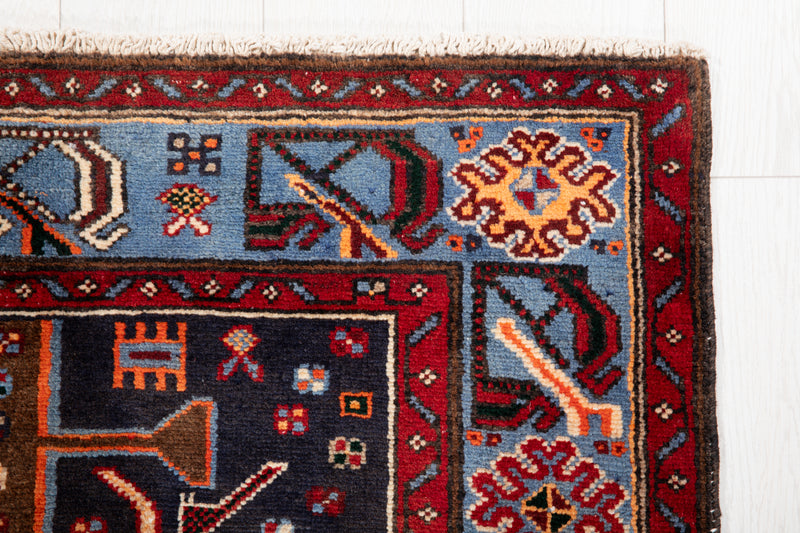 6' 7" x 4' 4" Excellent Hand-Knotted Vintage Soft Tribal Rug