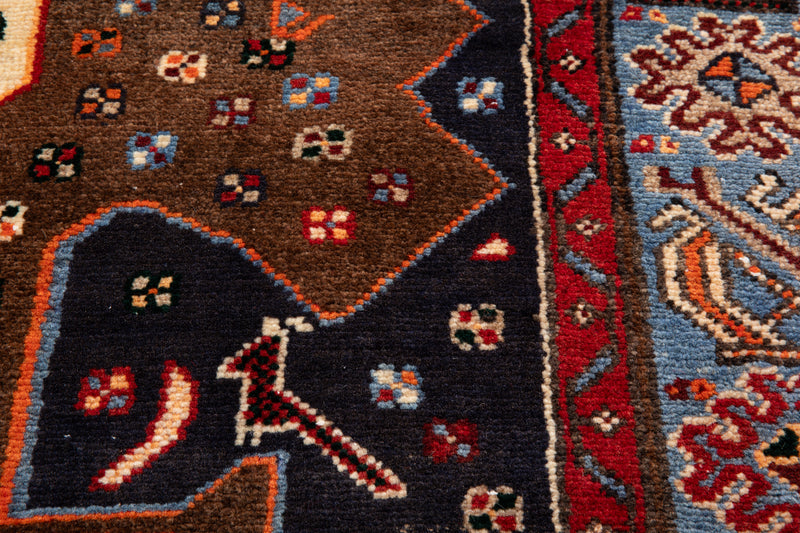6' 7" x 4' 4" Excellent Hand-Knotted Vintage Soft Tribal Rug