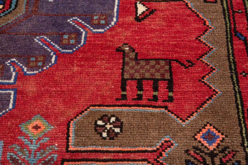 6' 11" x 4' 2" Excellent Hand-Knotted Vintage Tribal Rug