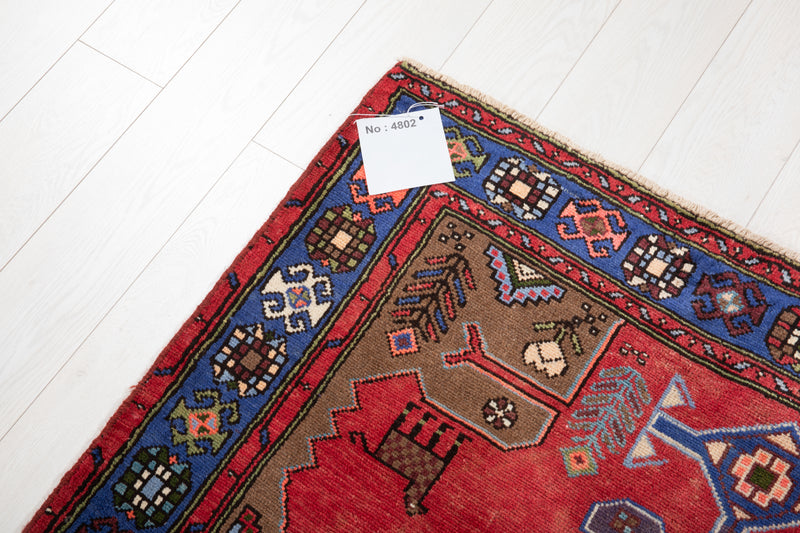 6' 11" x 4' 2" Excellent Hand-Knotted Vintage Tribal Rug