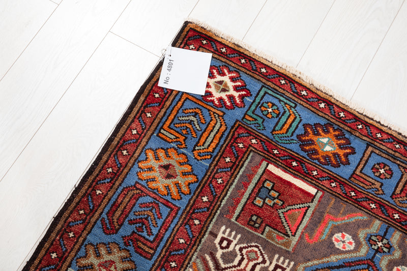 6' 11" x 4' 1" Excellent Hand-Knotted Vintage Collectible Tribal Rug