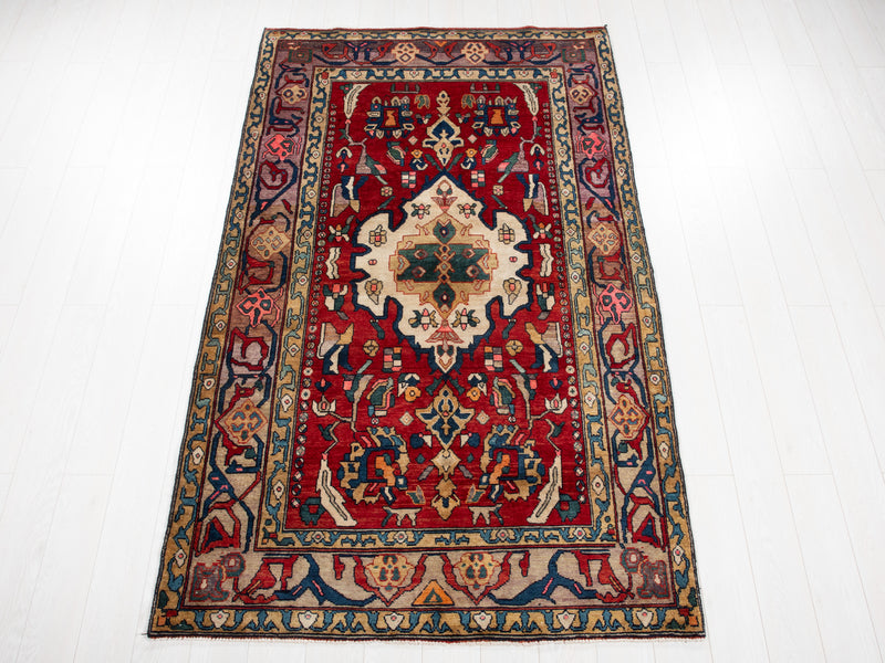 8' 1" x 4' 9" Excellent Hand-Knotted Antique Collectible Tribal Rug - Yasi & Fara 